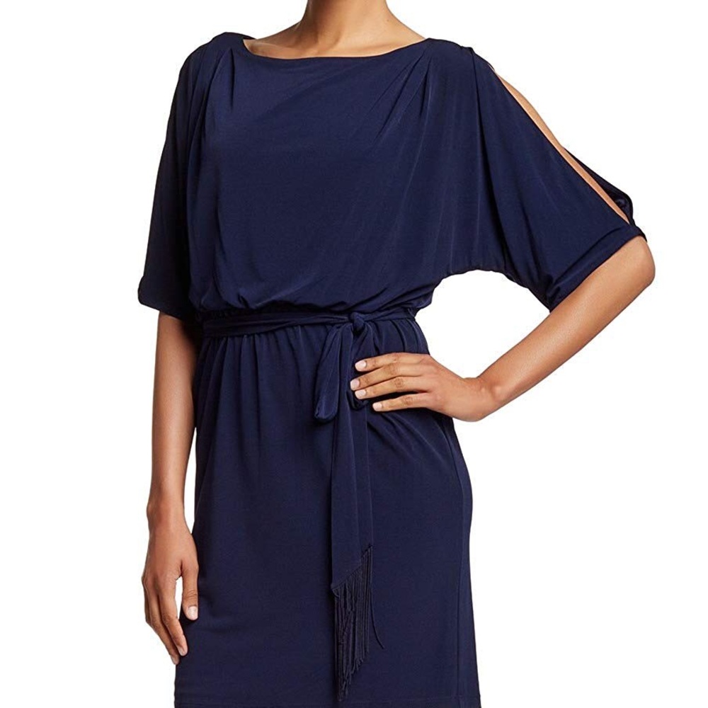 Jessica Simpson Cold Shoulder Tie Waist Dress - Picture 1 of 5
